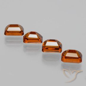 4.89 ct natürliche rötlich-orange Hessonit-Granat-Edelsteine, Oktagonschliff, VS