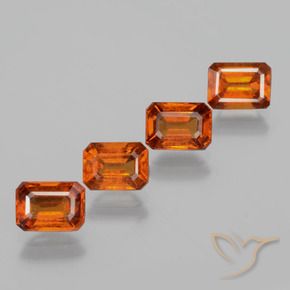 4.73 ct natürliche Mitteldunkles Orange Hessonit-Granat-Edelsteine, Oktagonschliff, VS