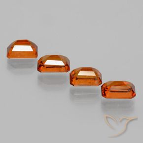 4.73 ct natürliche Mitteldunkles Orange Hessonit-Granat-Edelsteine, Oktagonschliff, VS