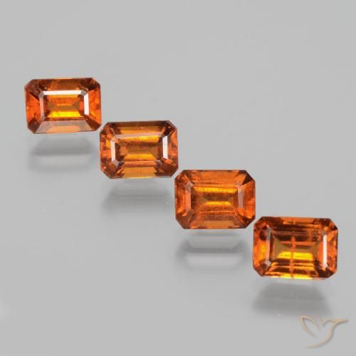 4.82ctw Natürlicher Mittelorange Hessonit-Granat, Smaragdschliff, VS-SI