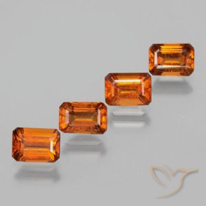 4.10 ct natürliche Mitteldunkles Orange Hessonit-Granat-Edelsteine, Oktagonschliff, VS