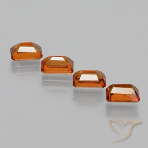 4.10 ct natürliche Mitteldunkles Orange Hessonit-Granat-Edelsteine, Oktagonschliff, VS