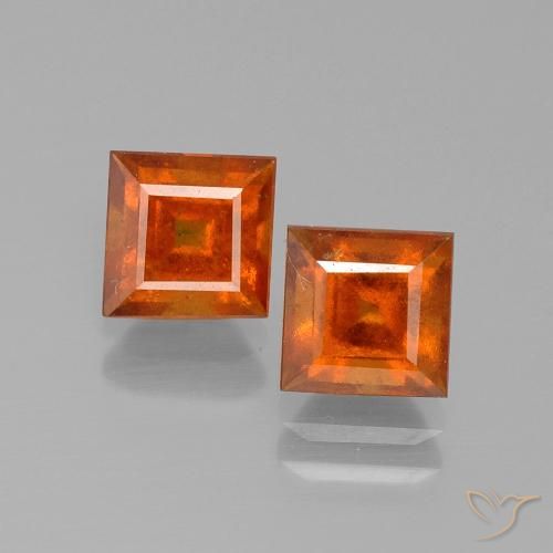 3.05ctw Natürlicher Mittelorange Hessonit-Granat, Quadrat, VS-SI