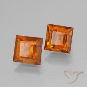 2.81 ct natürliche Mittelorange Hessonit-Granat-Edelsteine, Quadrat, VS