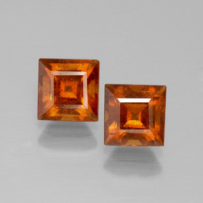 2,82 ct natürliche orangefarbener Hessonit-Edelsteine, Quadrat, VS-SI