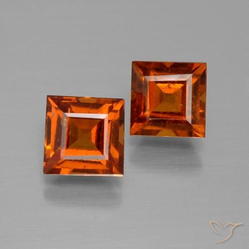 2.64ctw Natürlicher rötlich-orange Hessonit-Granat, Quadrat, VS-SI