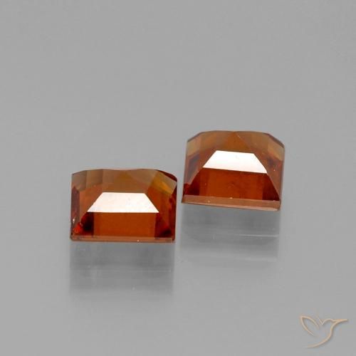 2.64 ct natürliche rötlich-orange Hessonit-Granat-Edelsteine, Quadrat, VS-SI