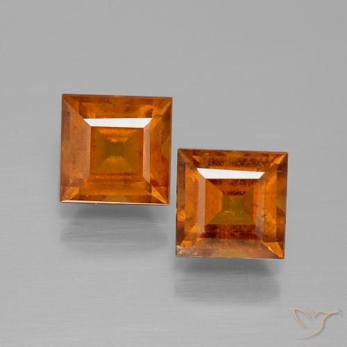 2.73ctw Natürlicher tieforange Hessonit-Granat, Quadrat, VS-SI