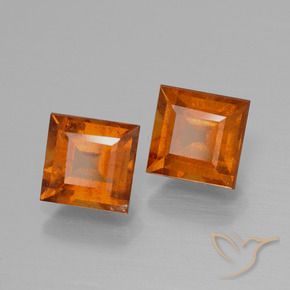 2.73 ct natürliche tieforange Hessonit-Granat-Edelsteine, Quadrat, VS-SI
