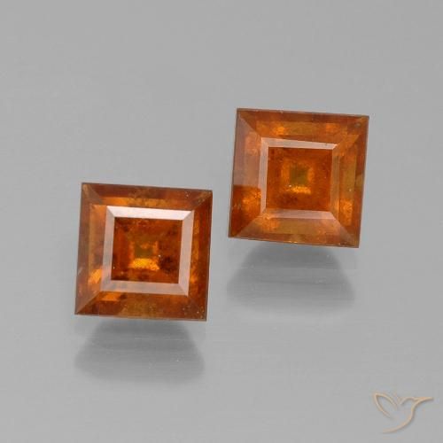 2.79 ct natürliche tieforange Hessonit-Granat-Edelsteine, Quadrat, VS-SI
