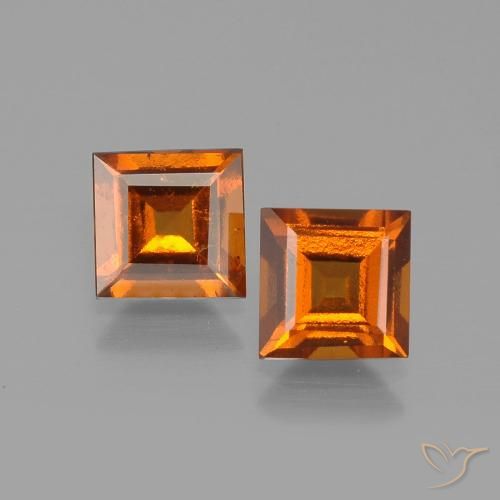 2.17ctw Natürlicher tieforange Hessonit-Granat, Quadrat, VS