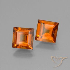2.17 ct natürliche tieforange Hessonit-Granat-Edelsteine, Quadrat, VS