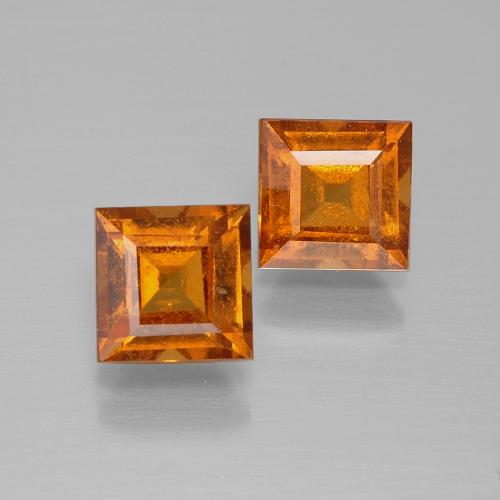 2,57 ct natürliche orangefarbener Hessonit-Edelsteine, Quadrat, VS-SI