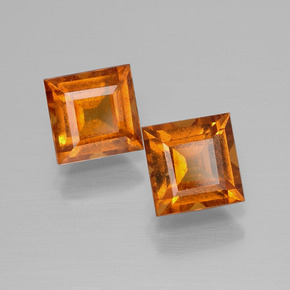 2,57 ct natürliche orangefarbener Hessonit-Edelsteine, Quadrat, VS-SI
