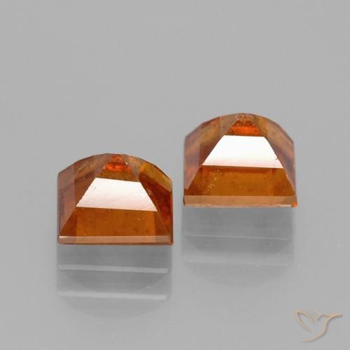 2.80 ct natürliche tieforange Hessonit-Granat-Edelsteine, Quadrat, VS-SI
