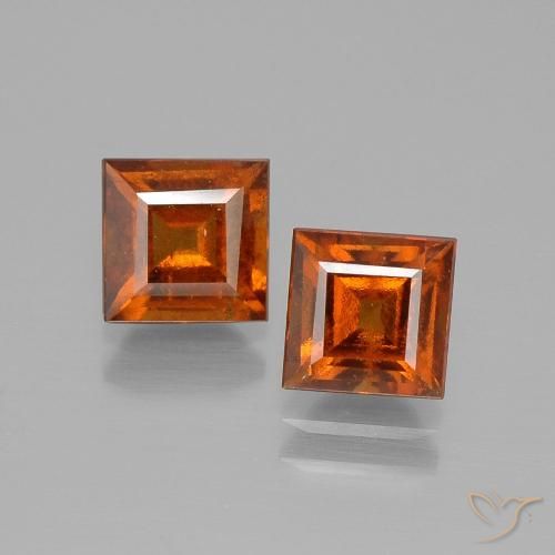 2.43ctw Natürlicher Mitteldunkles Orange Hessonit-Granat, Quadrat, VS-SI
