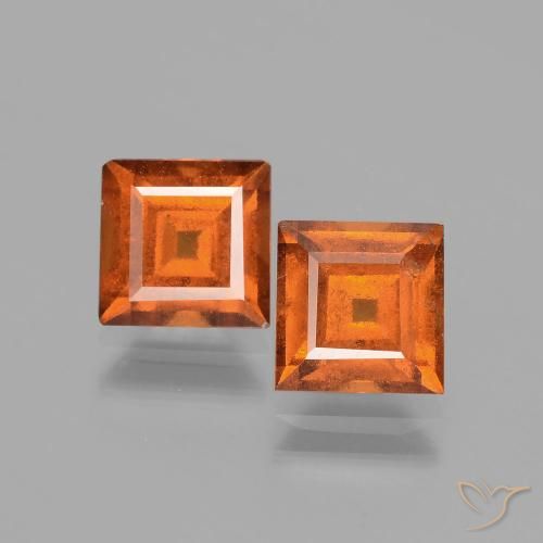 3.19ctw Natürlicher Mittelorange Hessonit-Granat, Quadrat, VS