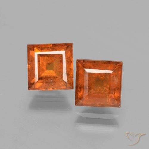 2.91ctw Natürlicher Mittelorange Hessonit-Granat, Quadrat, VS-SI
