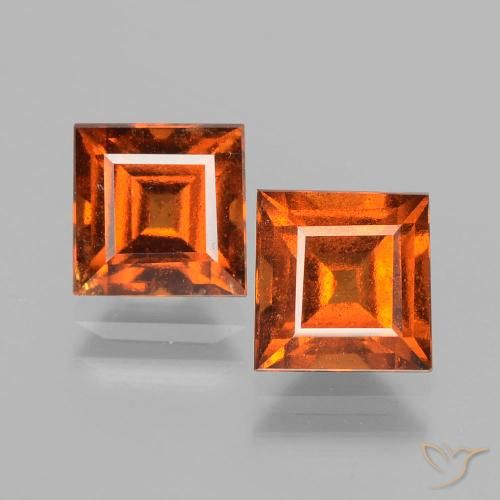 3.84ctw Natürlicher tieforange Hessonit-Granat, Quadrat, VS