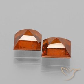 3.84 ct natürliche tieforange Hessonit-Granat-Edelsteine, Quadrat, VS