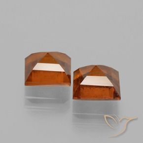 3.85 ct natürliche rötlich-orange Hessonit-Granat-Edelsteine, Quadrat, VS-SI