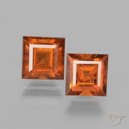 2.52ctw Natürlicher Mitteldunkles Orange Hessonit-Granat, Quadrat, VS-SI