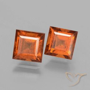 2.52 ct natürliche Mitteldunkles Orange Hessonit-Granat-Edelsteine, Quadrat, VS-SI