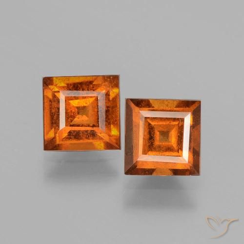 2.28ctw Natürlicher tieforange Hessonit-Granat, Quadrat, VS