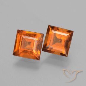 2.28 ct natürliche tieforange Hessonit-Granat-Edelsteine, Quadrat, VS