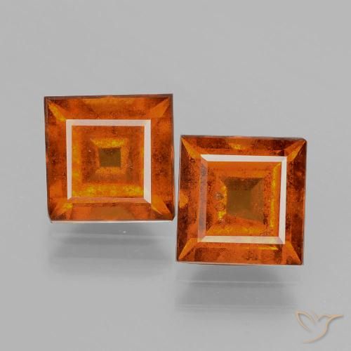 3.72ctw Natürlicher rötlich-orange Hessonit-Granat, Quadrat, VS-SI
