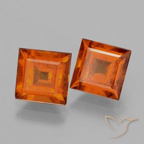 3.72 ct natürliche rötlich-orange Hessonit-Granat-Edelsteine, Quadrat, VS-SI
