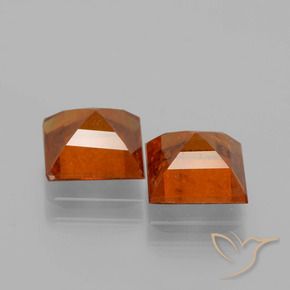 3.72 ct natürliche rötlich-orange Hessonit-Granat-Edelsteine, Quadrat, VS-SI