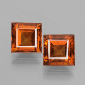 3.80 ct natürliche Dunkelorange Hessonit-Granat-Edelsteine, Quadrat, VS