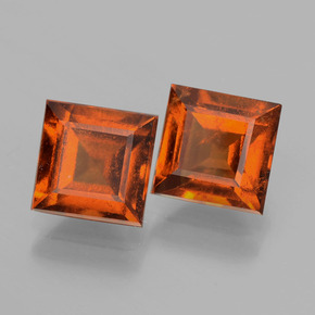 3.80 ct natürliche Dunkelorange Hessonit-Granat-Edelsteine, Quadrat, VS