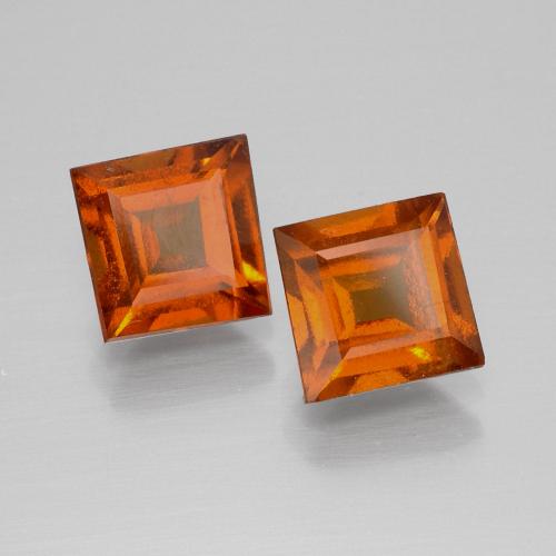 3.50 ct natürliche Feuerorange Hessonit-Granat-Edelsteine, Quadrat, VS
