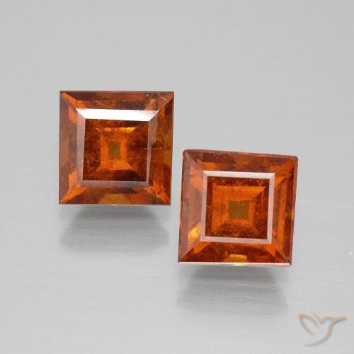 3.65ctw Natürlicher Feuerorange Hessonit-Granat, Quadrat, VS