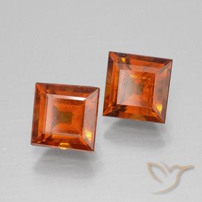 3.65 ct natürliche Feuerorange Hessonit-Granat-Edelsteine, Quadrat, VS
