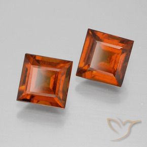 3.82 ct natürliche tieforange Hessonit-Granat-Edelsteine, Quadrat, VS