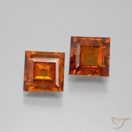 3.25ctw Natürlicher Dunkelorange Hessonit-Granat, Quadrat, VS-SI