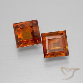 3.25 ct natürliche Dunkelorange Hessonit-Granat-Edelsteine, Quadrat, VS-SI