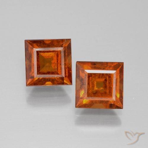 4.08ctw Natürlicher Mittelorange Hessonit-Granat, Quadrat, VS-SI