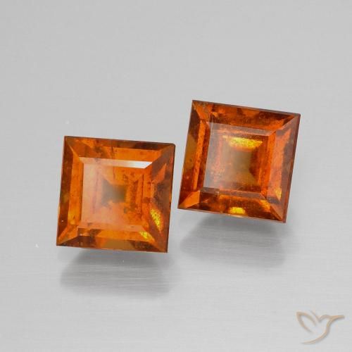 4.08 ct natürliche Mittelorange Hessonit-Granat-Edelsteine, Quadrat, VS-SI