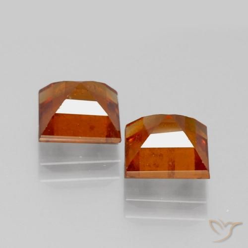 4.08 ct natürliche Mittelorange Hessonit-Granat-Edelsteine, Quadrat, VS-SI
