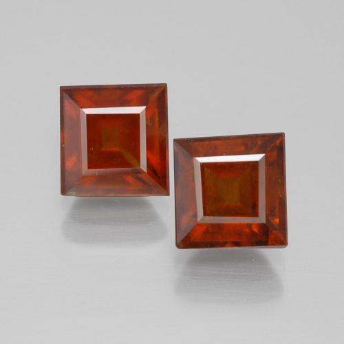 4.31ctw Natürlicher tieforange Hessonit-Granat, Quadrat, VS