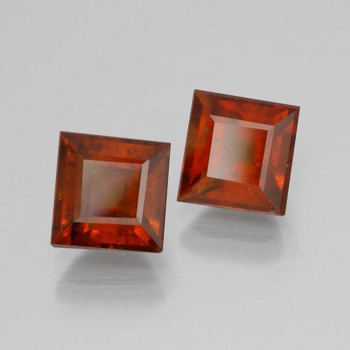 4.31 ct natürliche tieforange Hessonit-Granat-Edelsteine, Quadrat, VS