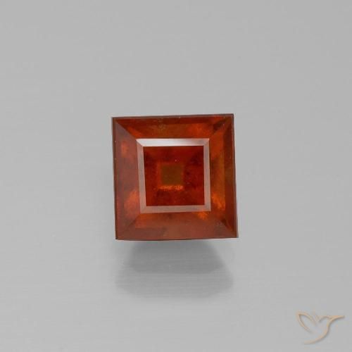2.13ct Natürlicher Dunkelorange Hessonit-Granat, Quadrat, VS-SI