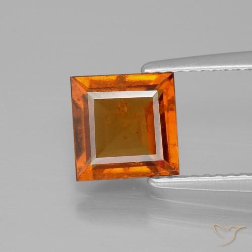 2.01ct Natürlicher Mitteldunkles Orange Hessonit-Granat, Quadrat, VS-SI