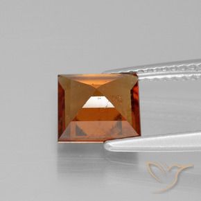 9,17 ctw natürlicher Mitteldunkles Orange Hessonit-Granat, Quadrat, VS-SI
