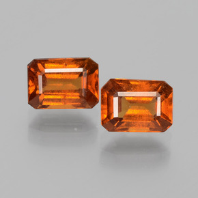 2.46 ct natürliche tieforange Hessonit-Granat-Edelsteine, Smaragdschliff, VS