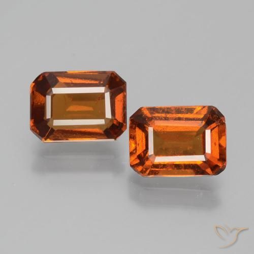 2.38ctw Natürlicher rötlich-orange Hessonit-Granat, Smaragdschliff, VS-SI